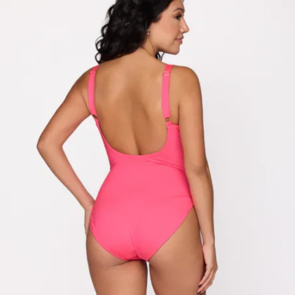 Sunset Vibes Joaquina Reversible Swimsuit | Electric Pink/Black | Size 18 | NWT